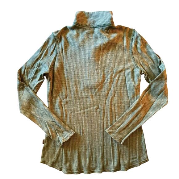 Woolrich Green Beige Half Zip Mile Run Pullover size Medium - Picture 2 of 8